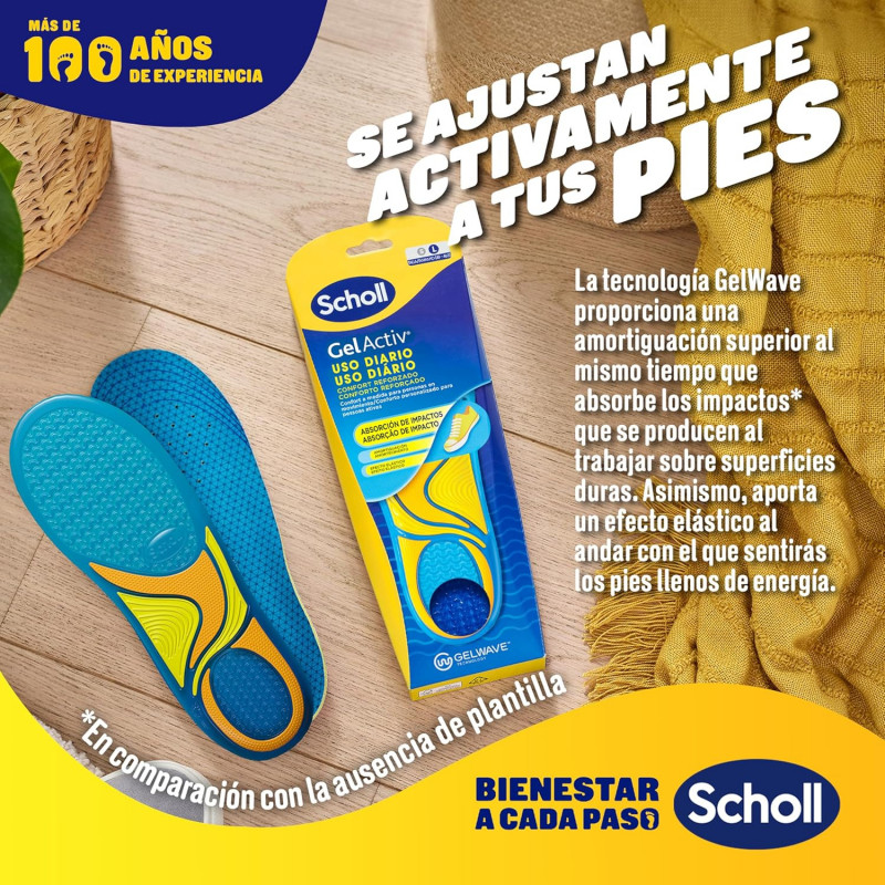 Plantillas Scholl GelActiv™ Uso Diario - Talla S - 35,5 - 40,5