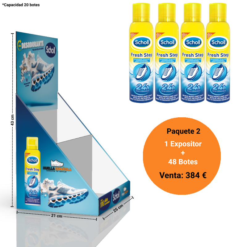Desodorante Scholl de Calzado Fresh Step - Fórmula Dual-Active - Spray 150 ml - Desodorante para zapatillas, sneakers, botas,