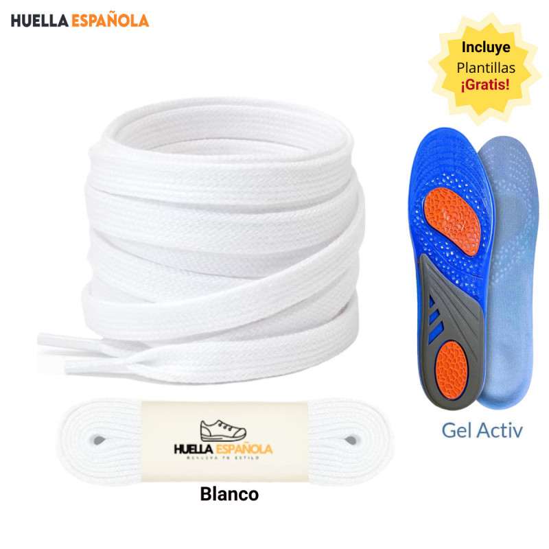 Cordones para Zapatillas Converse Adidas Samba Nike Air Force Vans  Blancas y 9 colores más Originales + Plantillas Gel Plus
