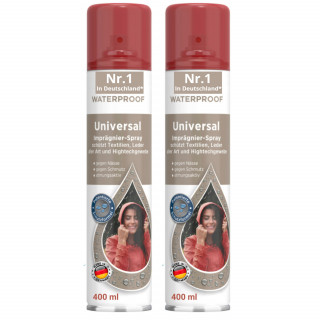 (Pack 2) Spray Protector 400 ml Impragnol Impermeabilizante Transparente Repelente Zapatos Zapatillas Tela, Ropa, Cuero, Ante,