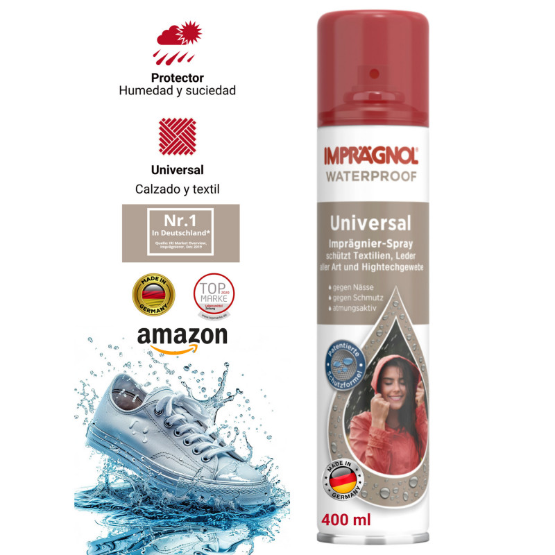 (Pack 2) Spray Protector 400 ml Impragnol Impermeabilizante Transparente Repelente Zapatos Zapatillas Tela, Ropa, Cuero, Ante,