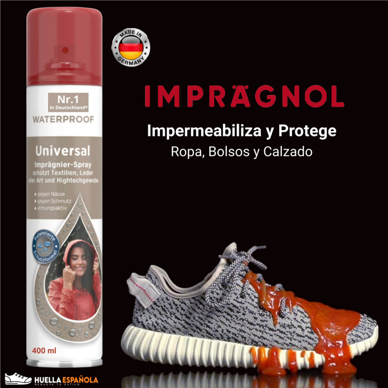(Pack 2) Spray Protector 400 ml Impragnol Impermeabilizante Transparente Repelente Zapatos Zapatillas Tela, Ropa, Cuero, Ante,