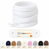 (Pack) 2 PARES Cordones Planos 120cm X 7.5mm 4 a 7 Ojales para Zapatillas + 9 Colores Resistentes Hechos en España