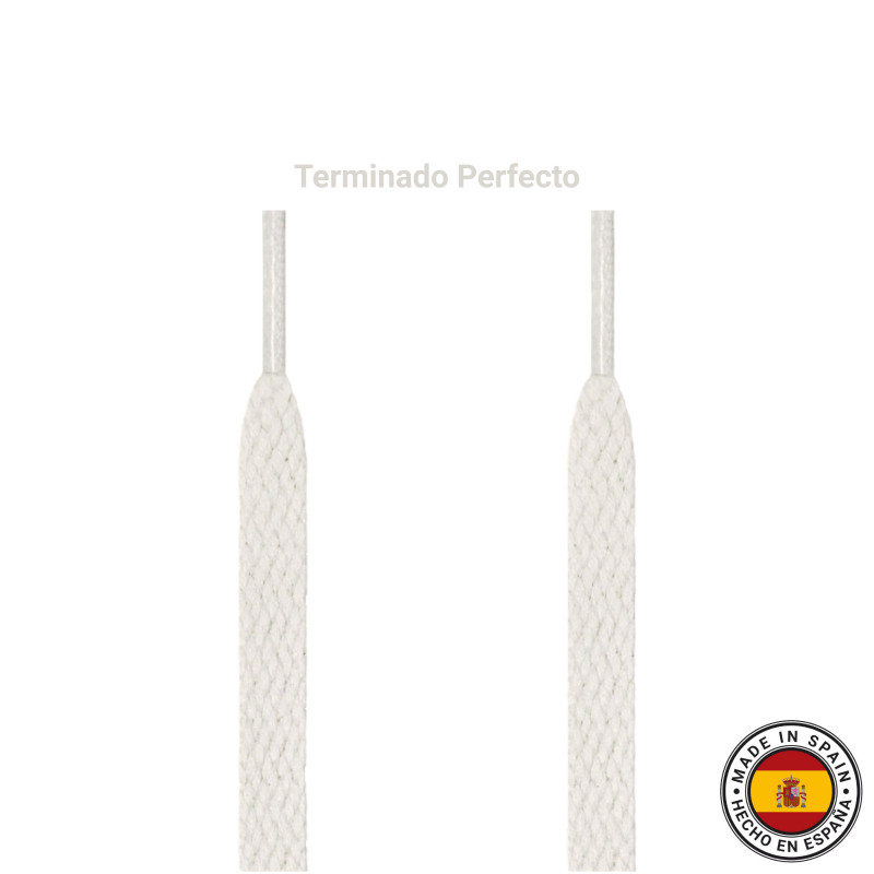 (Pack) 2 PARES Cordones Planos 120cm X 7.5mm 4 a 7 Ojales para Zapatillas + 9 Colores Resistentes Hechos en España