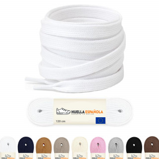 Cordones Planos 120 cm Universal 5 a 7 Ojales Zapatillas Adidas Nike Vans Blancos y 9 colores